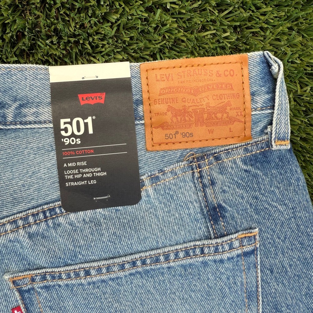 Levi's 501 90s Western Chaps  JeansLight Wash Straight Leg 31x30 New With Tag - Picture 7 of 9